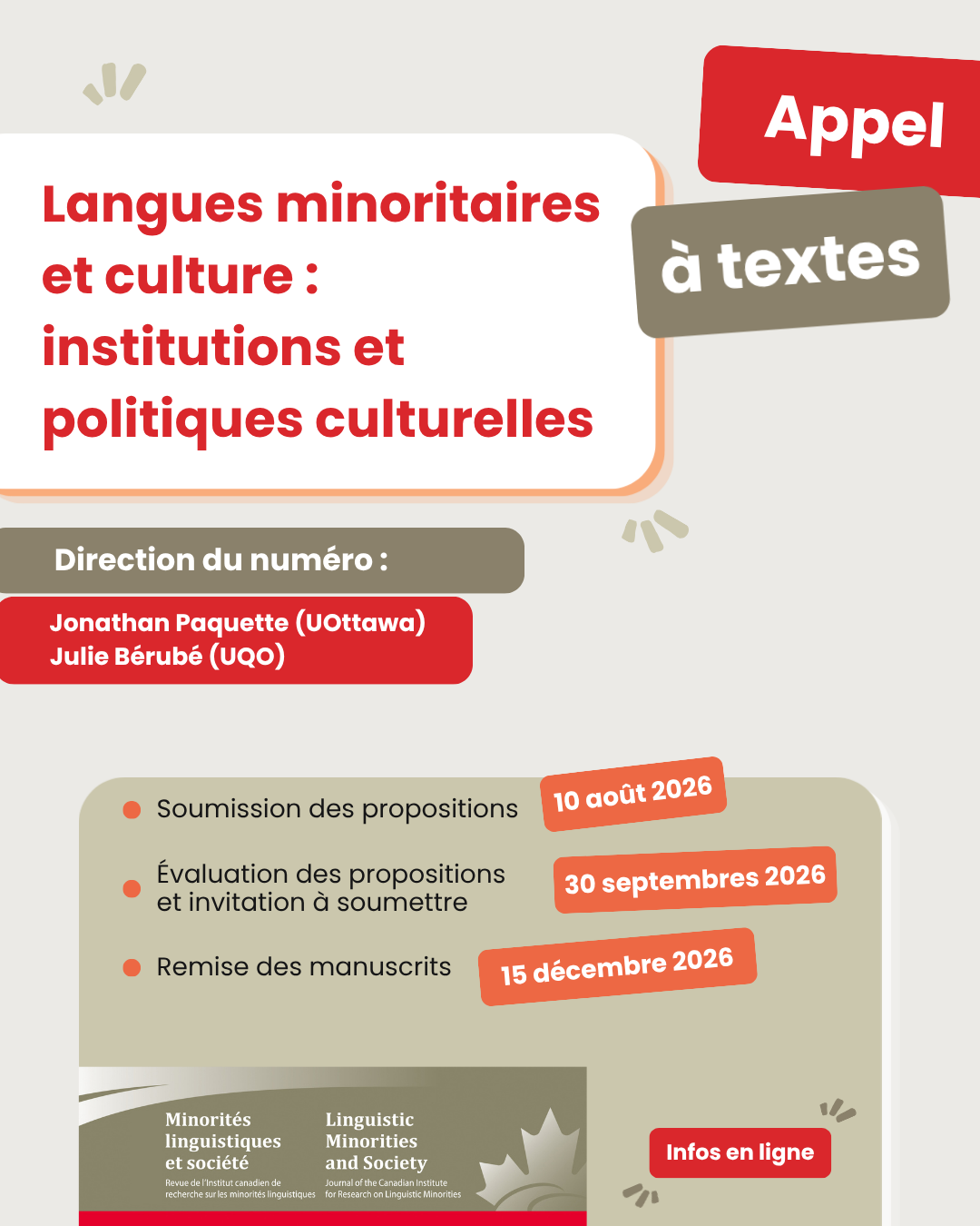 Appel Langues minoritaires et culture