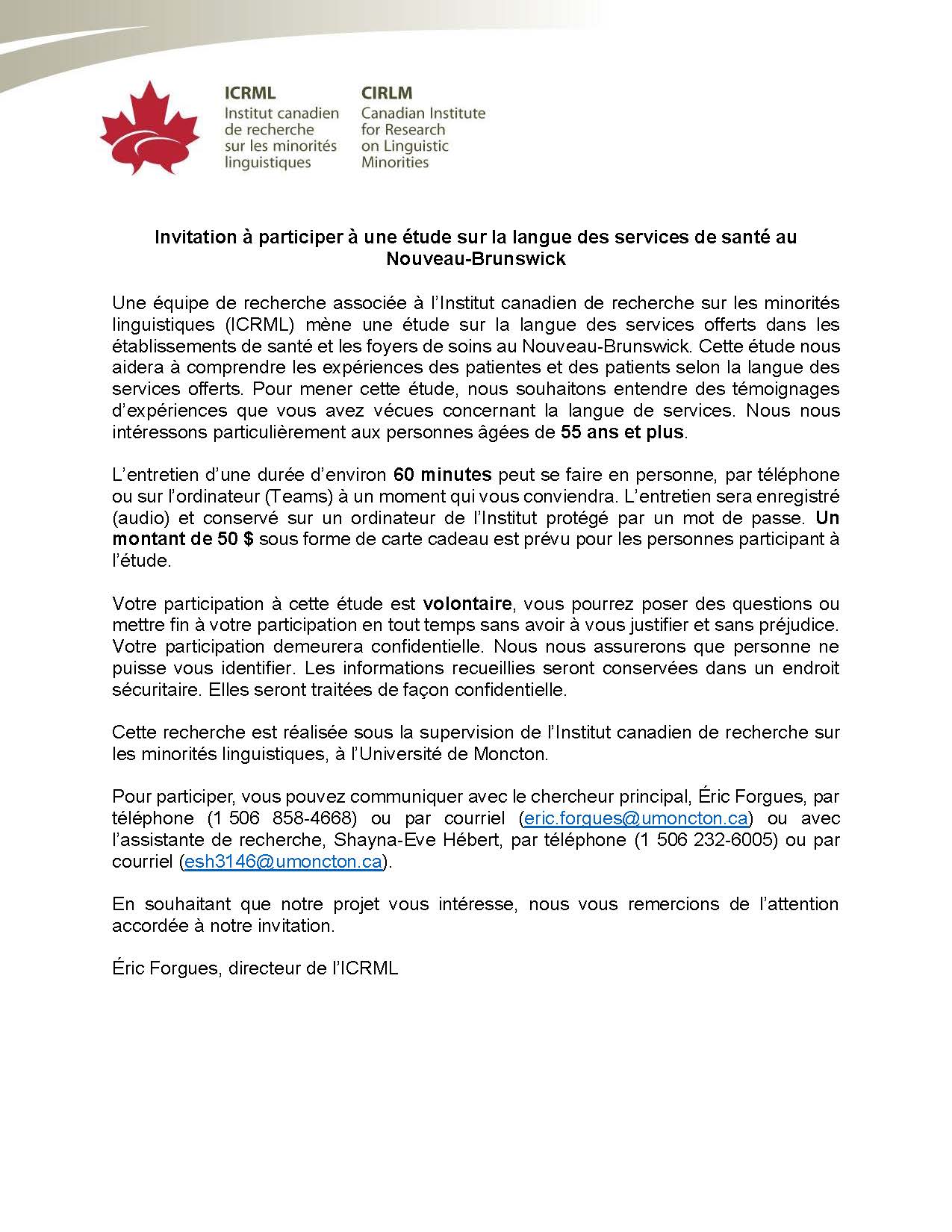 Lettre de sollicitation personnes 55 et plus Relance Octobre